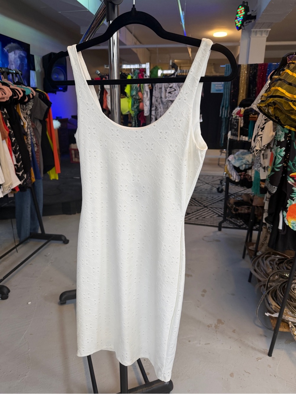 Heart Hips White Eyelet Tank Dress